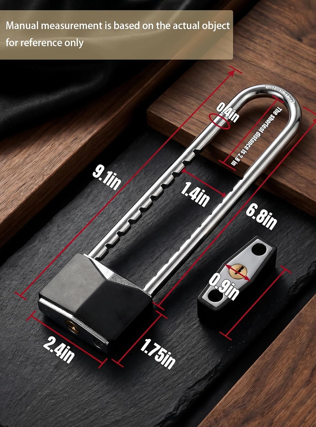 Cerradura puerta francesa bloqueo doble metal estructura U