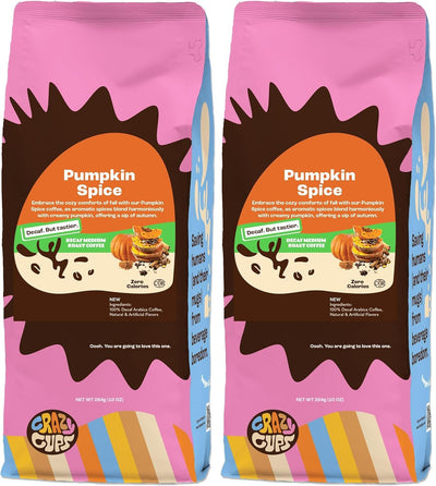 Café descafeinado saborizado con especias de calabaza 10 oz paquete 2