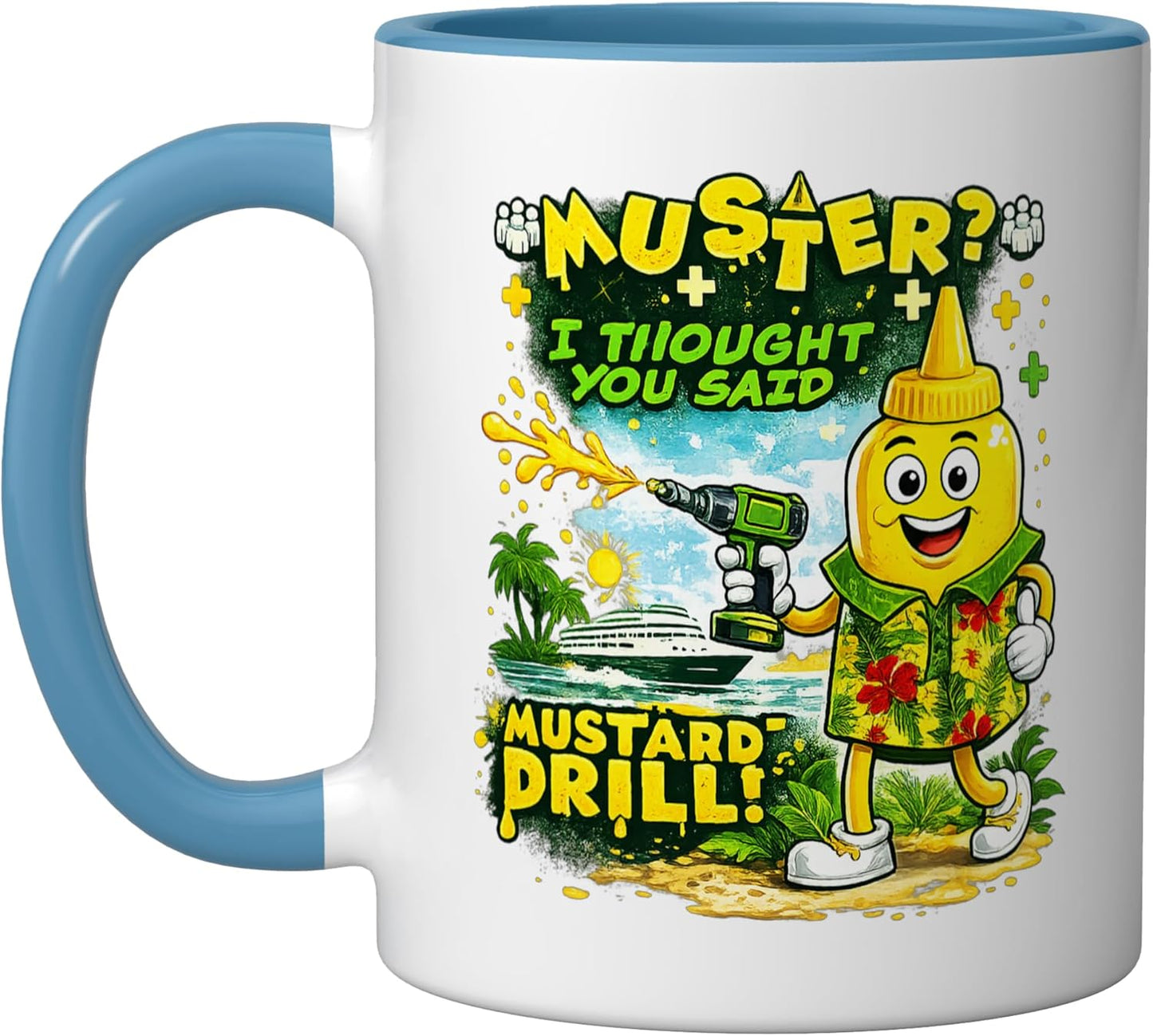 Taza Cerámica Hombres Niños Muster Blue/White