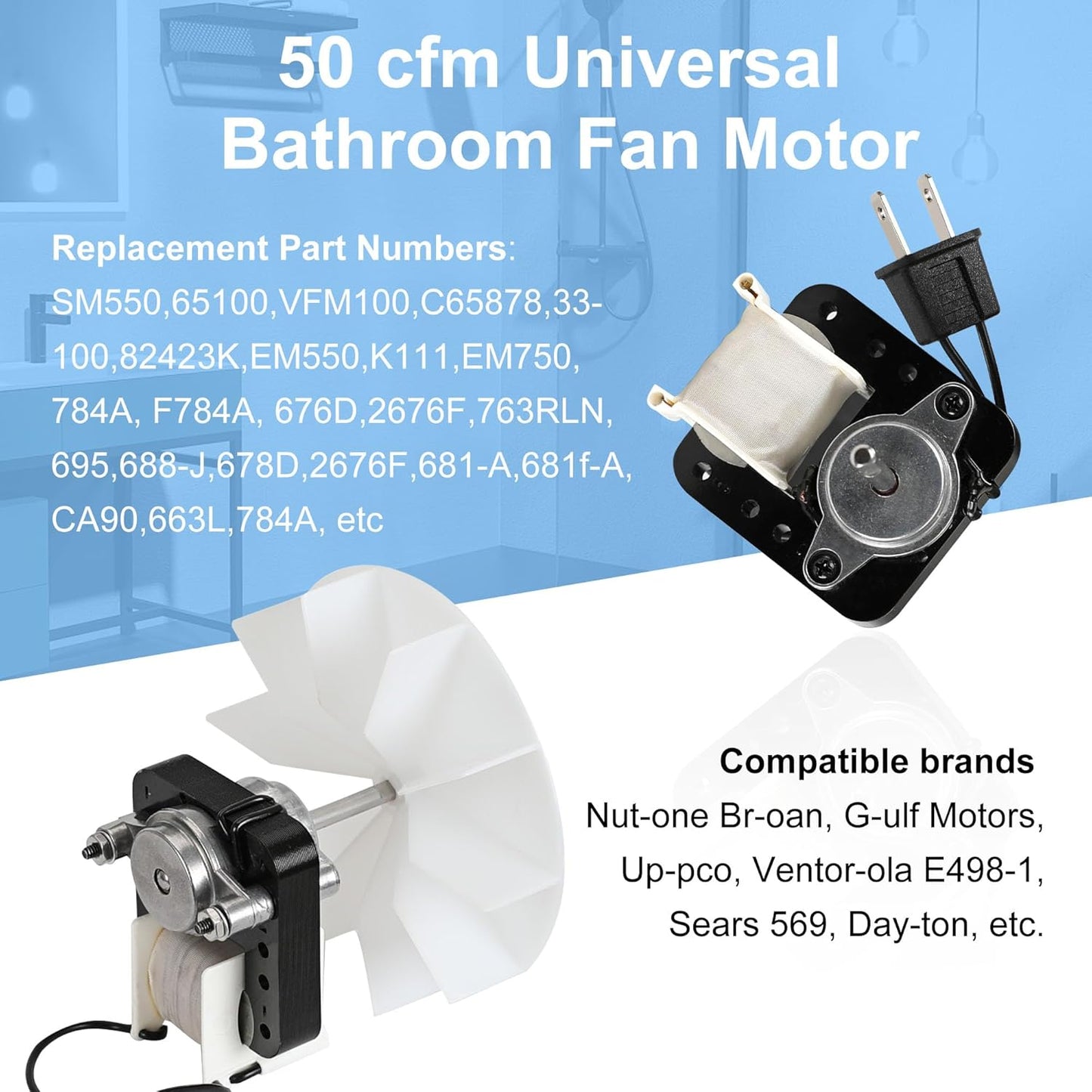 Kit motores eléctricos repuesto ventilador escape baño comp SM550