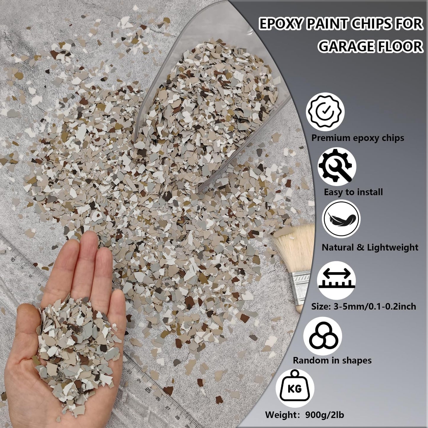 Chips concreto 2lb revestimiento piso epoxi
