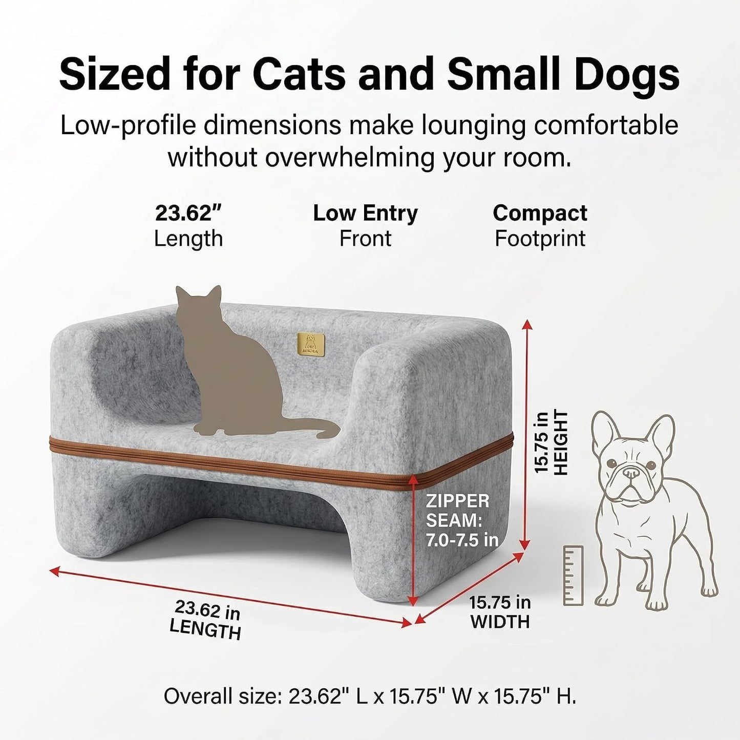 Sofá cama para gatos 23.62pulg 2 niveles reversible lavable