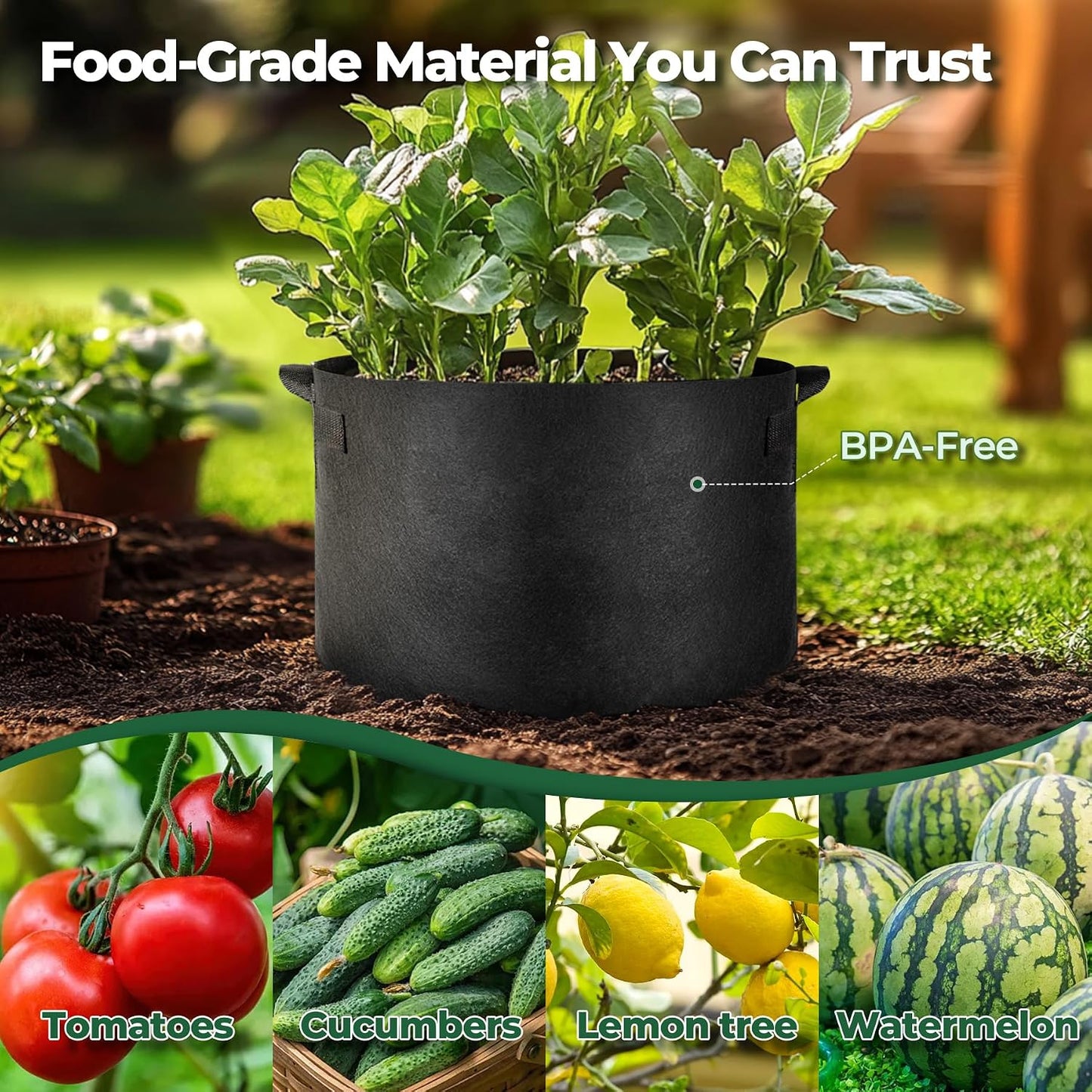 Bolsas cultivo tela con asas 20gal set 5