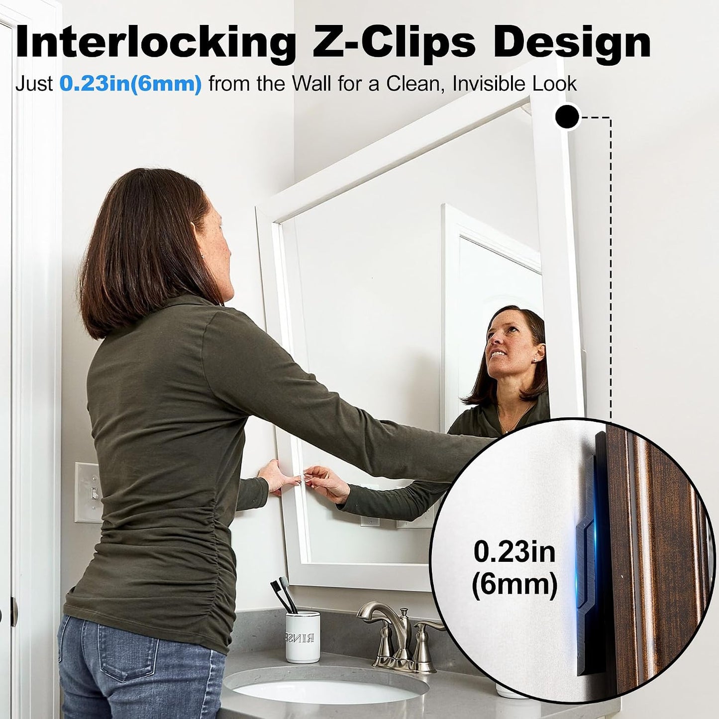 Percha francesa 41pulg soporte pared clips Z aluminio carga 500
