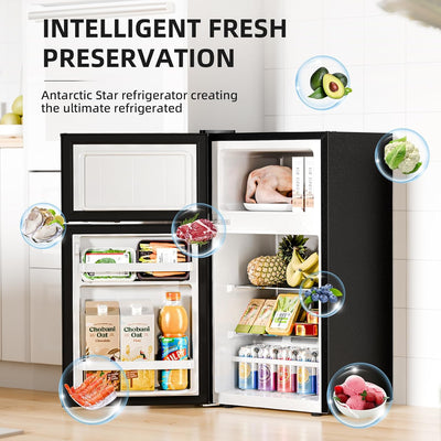 Mini refrigerador doble puerta 2.45pies3 termostato ajustable