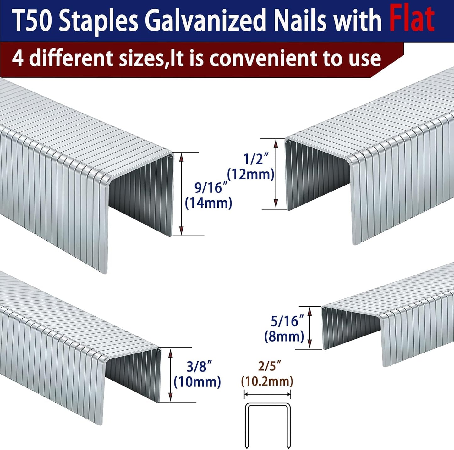 20 Grapas Galvanizadas T-50 Paquete Surtido 5248 Pzas