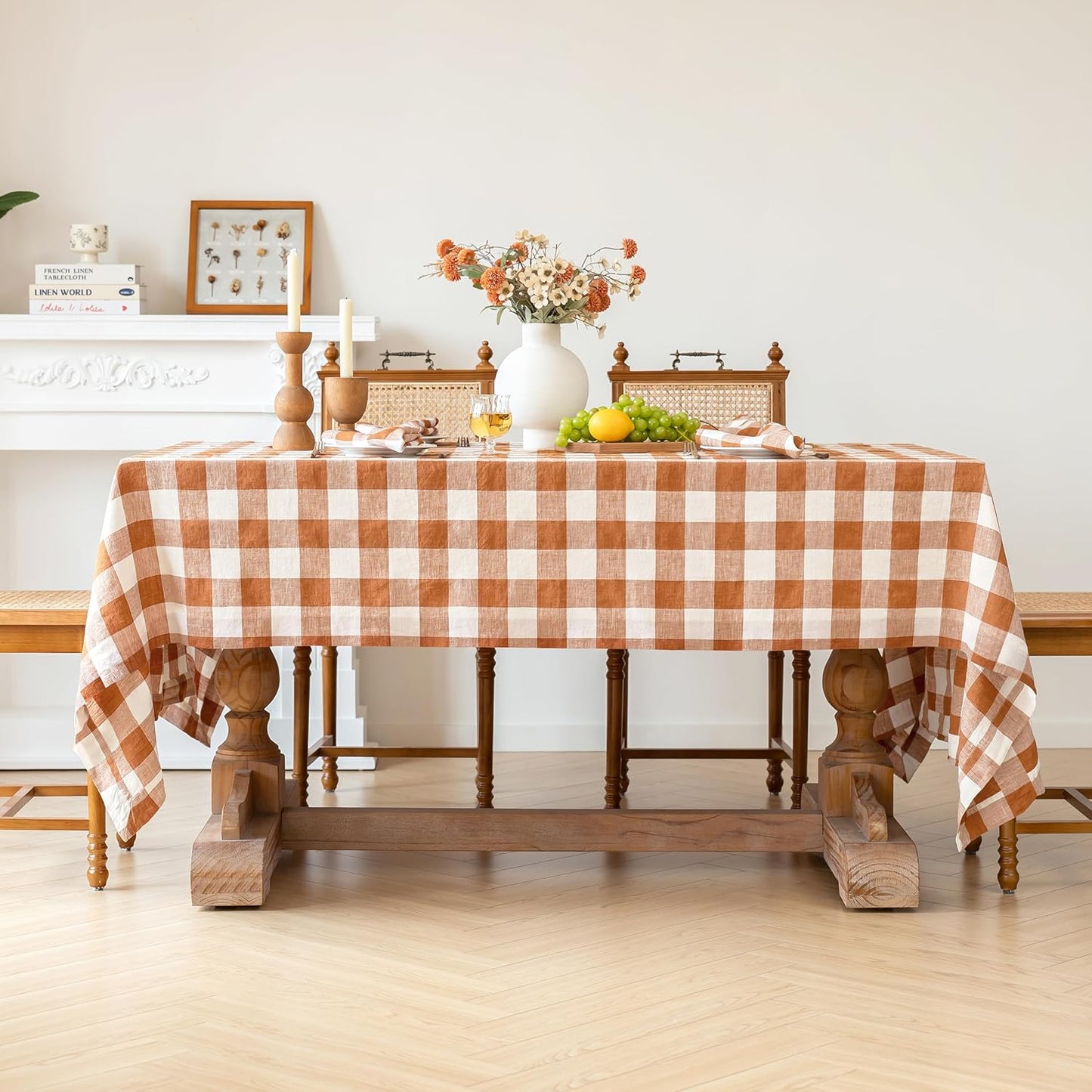 Set 5 Servilletas y Manteles Gingham 120x60pulg