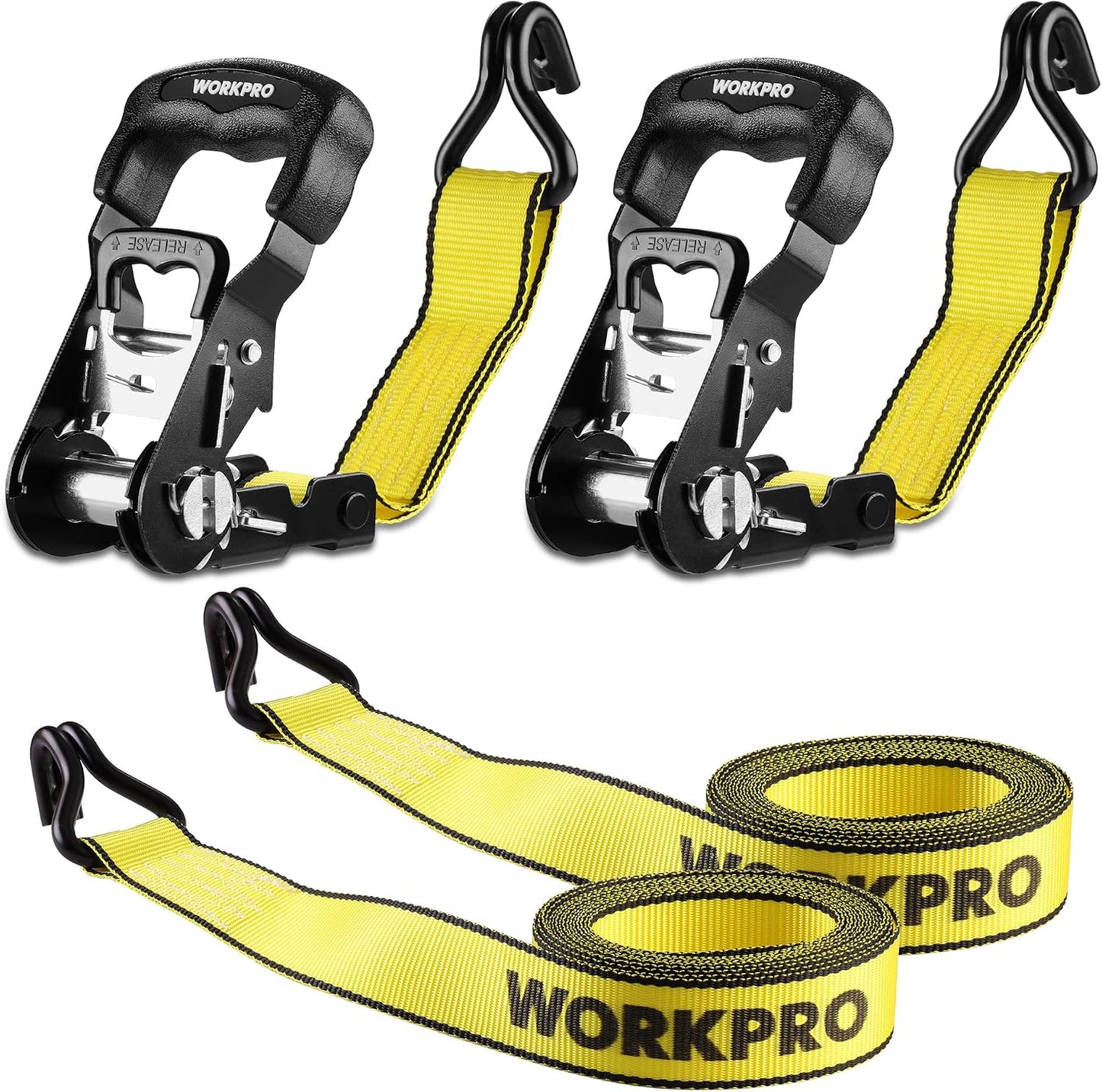 Correas trinquete 1.5pulg x16pies 3300lb amarillo