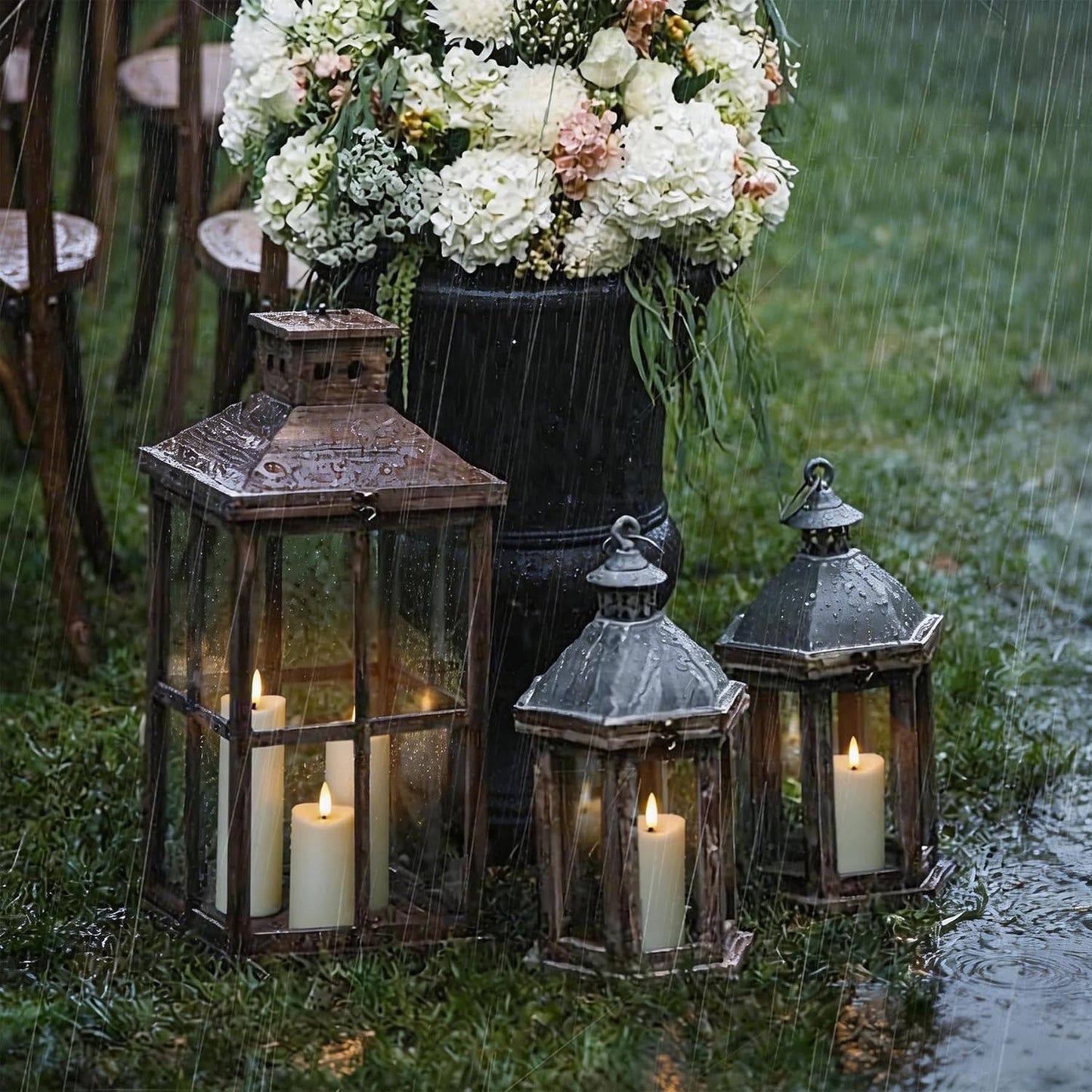 Velas pilar impermeables sin llama 2.2x4pulg con control remoto