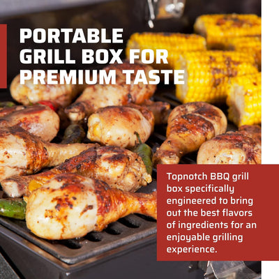 Caja barbacoa 14x32x10pulg para 2 estufas negro