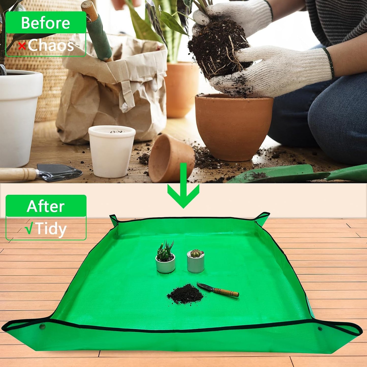 Tapete trasplante 39.4x39.4pulg impermeable suculentas orquideas