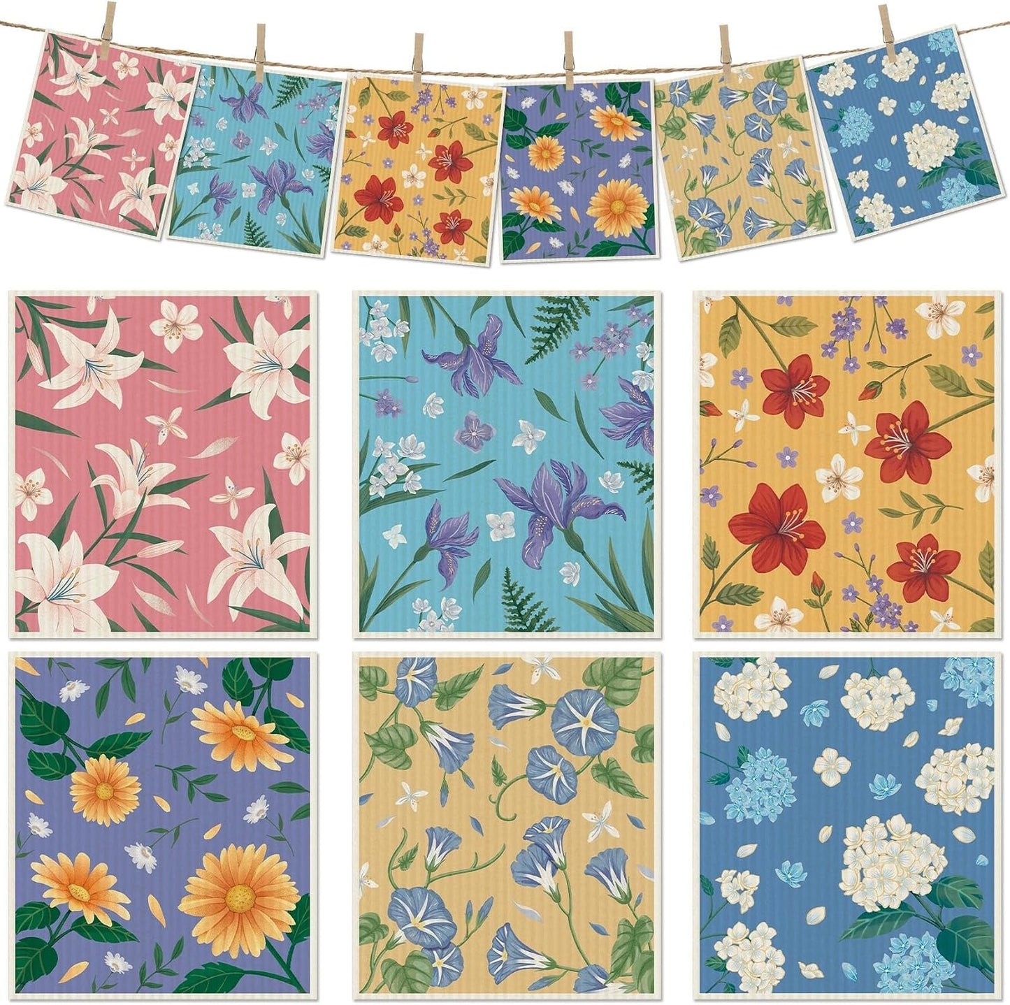 6 Pzas Paños Suecos Lavables para Cocina Absorbentes