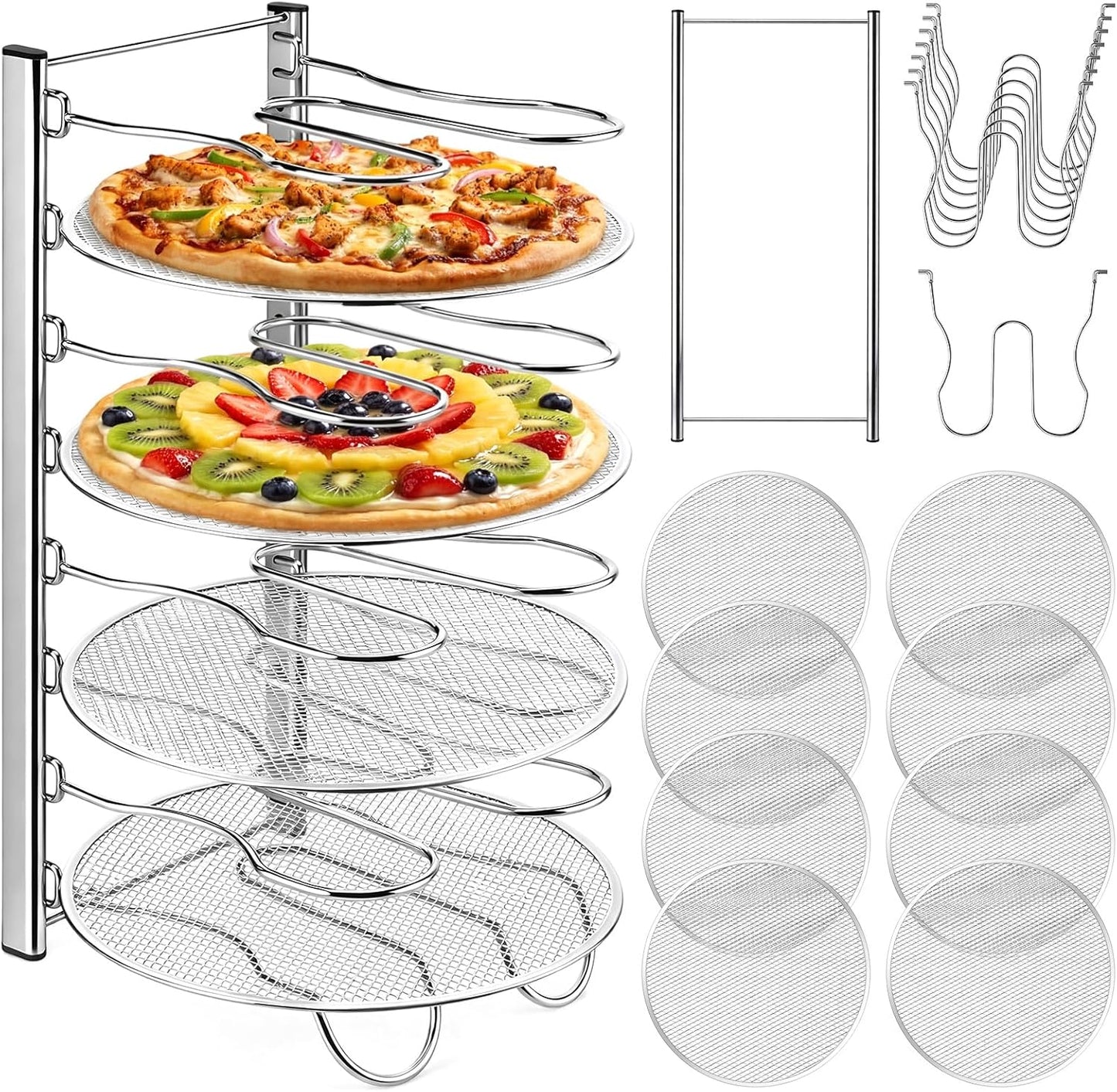 Estante pizza 8 niveles aluminio flexible