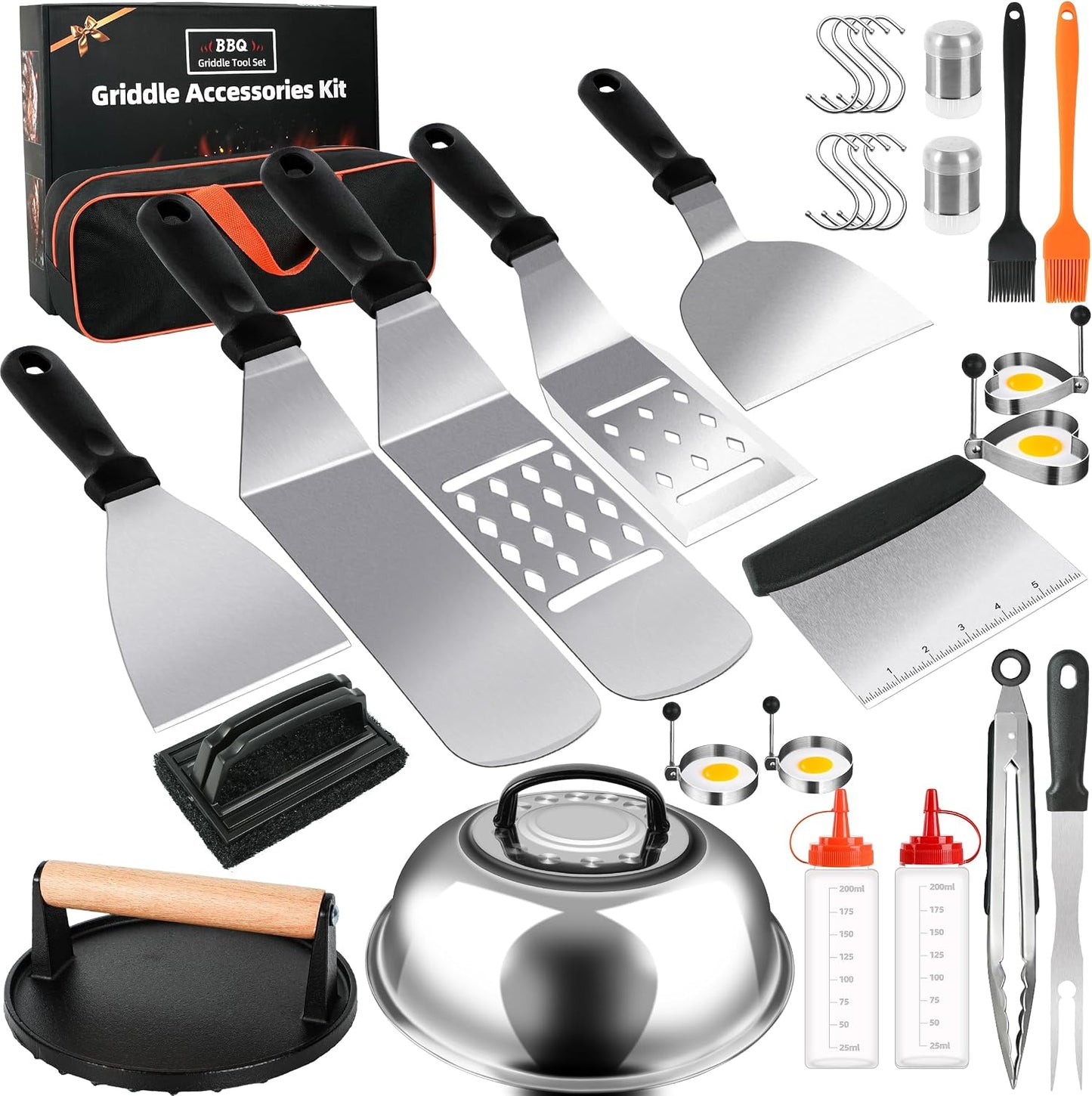 Kit 30 Pzas Accesorios Parrilla Espátulas Prensas