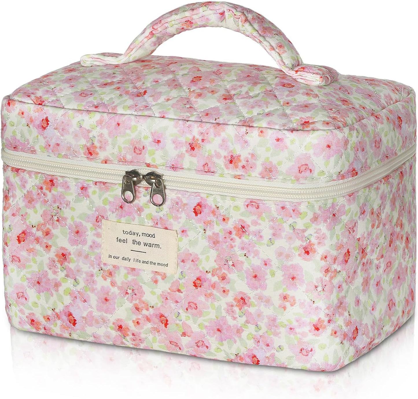 Bolsa maquillaje floral para mujer viaje