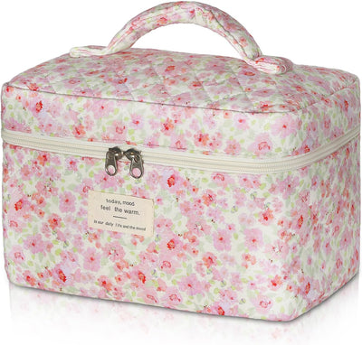 Bolsa maquillaje floral para mujer viaje