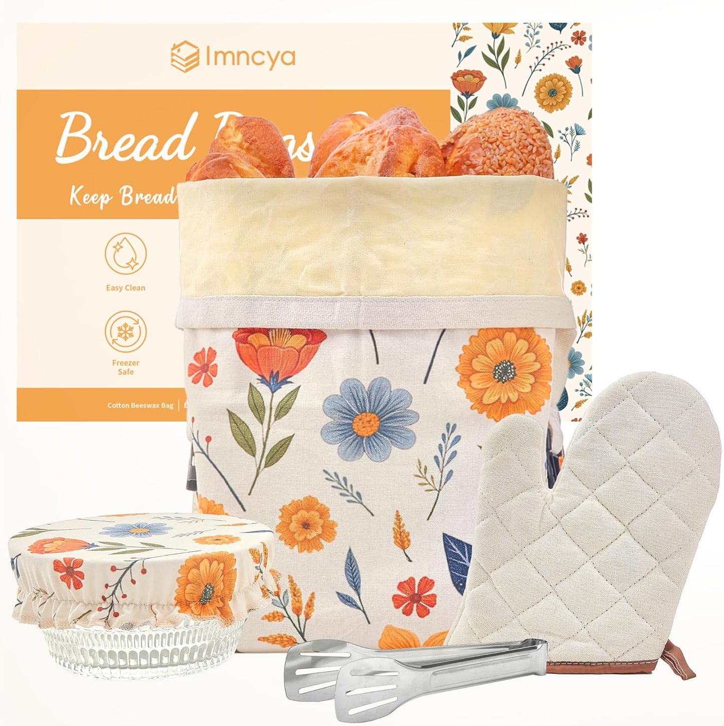 Bolsas de pan reutilizables de cera de abejas con tapa