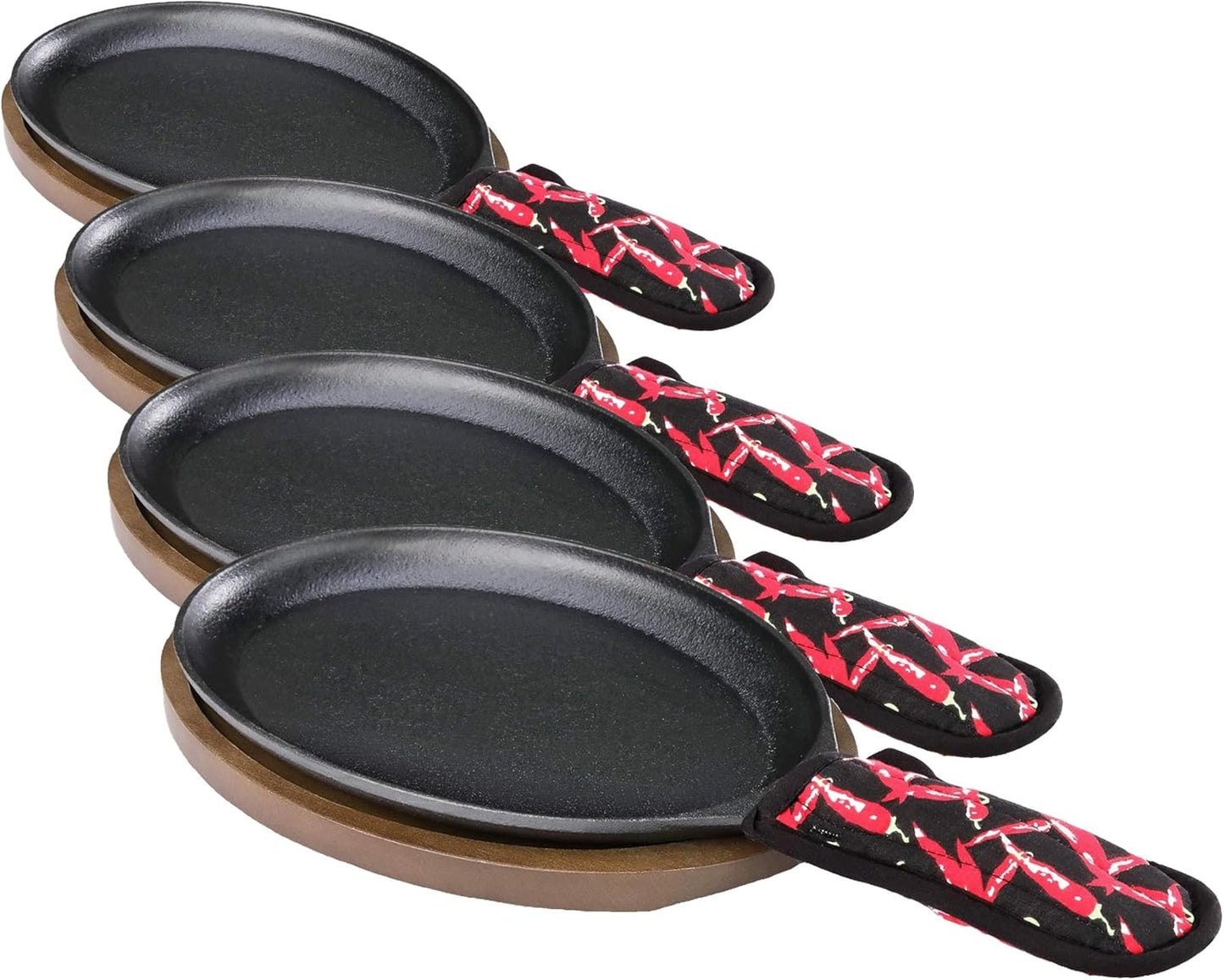 Juego 4 Sartenes Hierro Fundido Fajita Chisporroteante