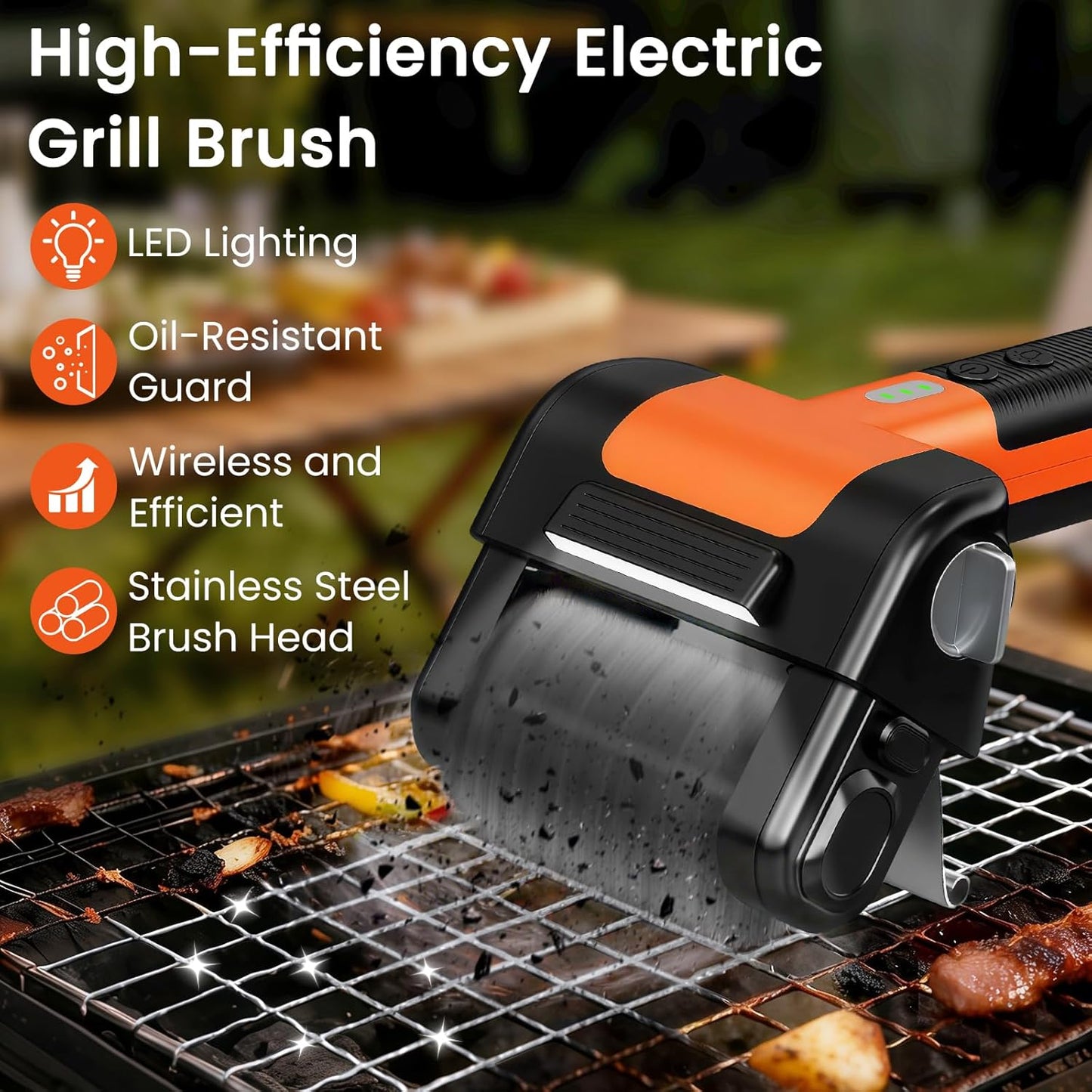 Escoba eléctrica de acero inoxidable 304 para parrilla