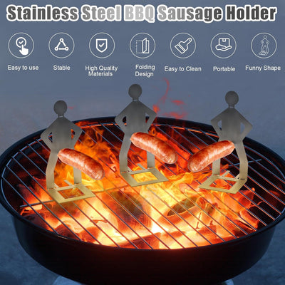 4 Soportes Acero Inox para Perros Calientes y Salchichas