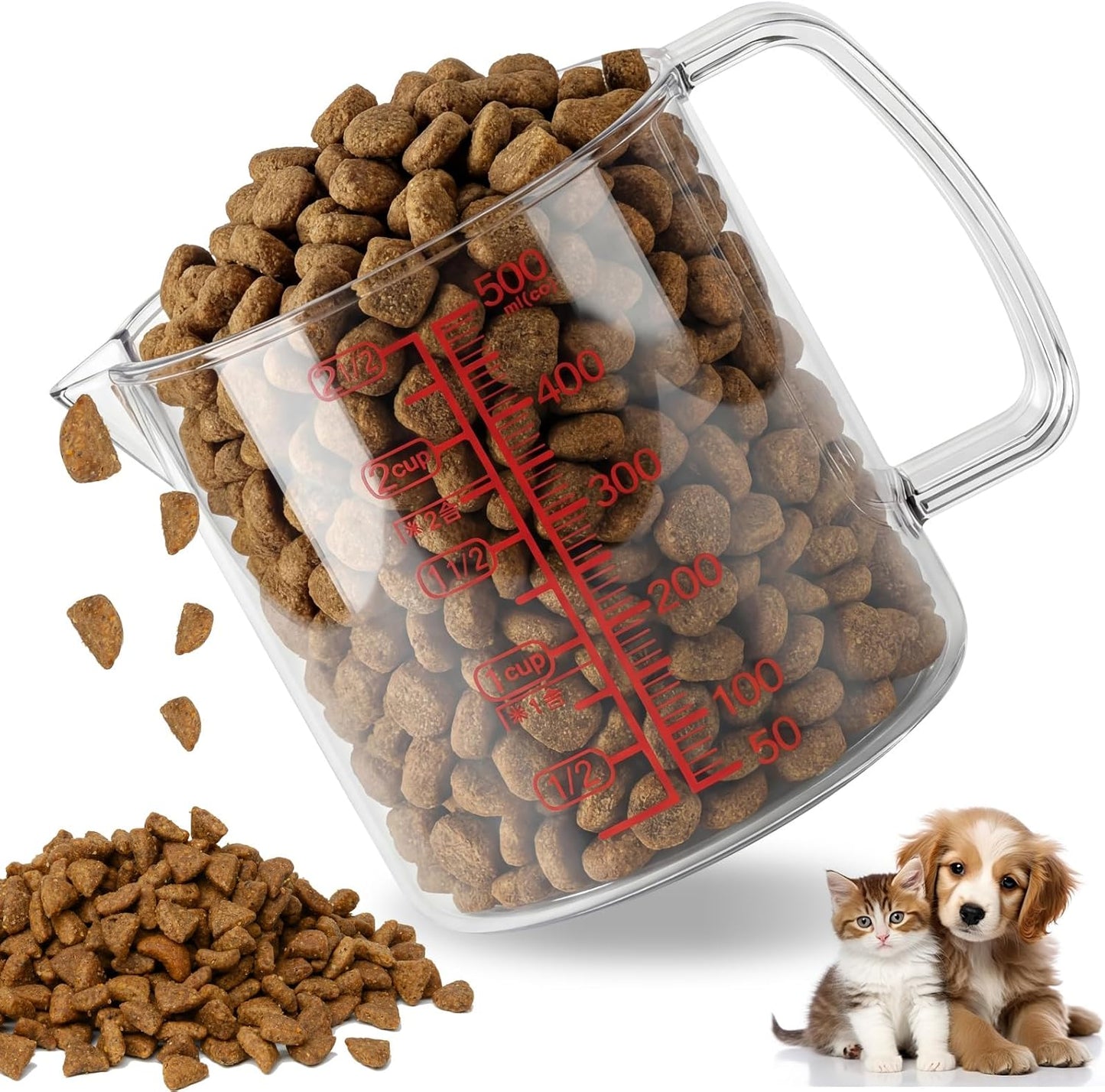 Cuchara de comida para mascotas con medida plástica 2 tazas