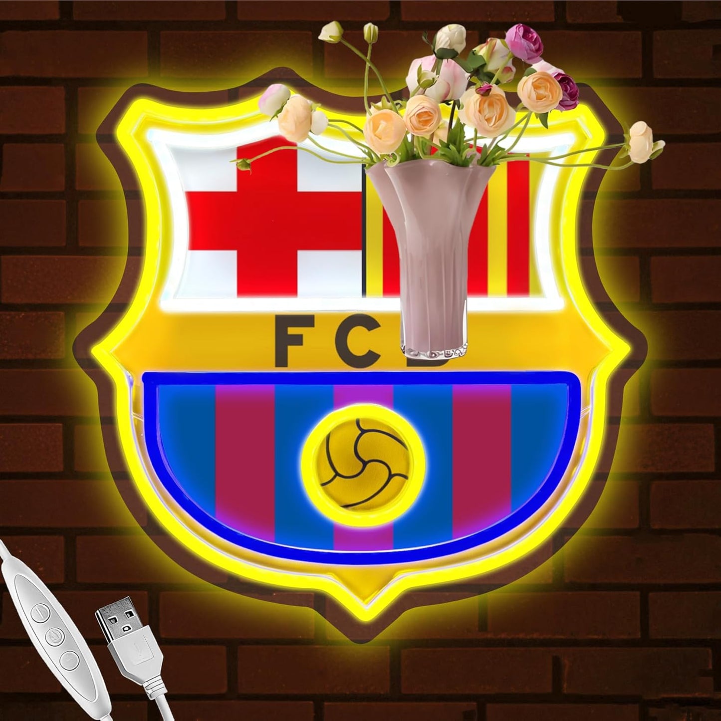 Letrero neón fútbol USB para dormitorio