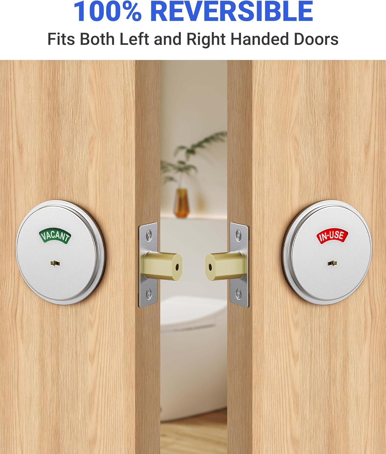 Cerradura seguridad grado 2 ADA 2-3/4pulg reversible puerta baño