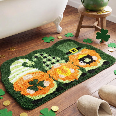 Alfombra baño trébol 20x31.5pulg antideslizante lavable