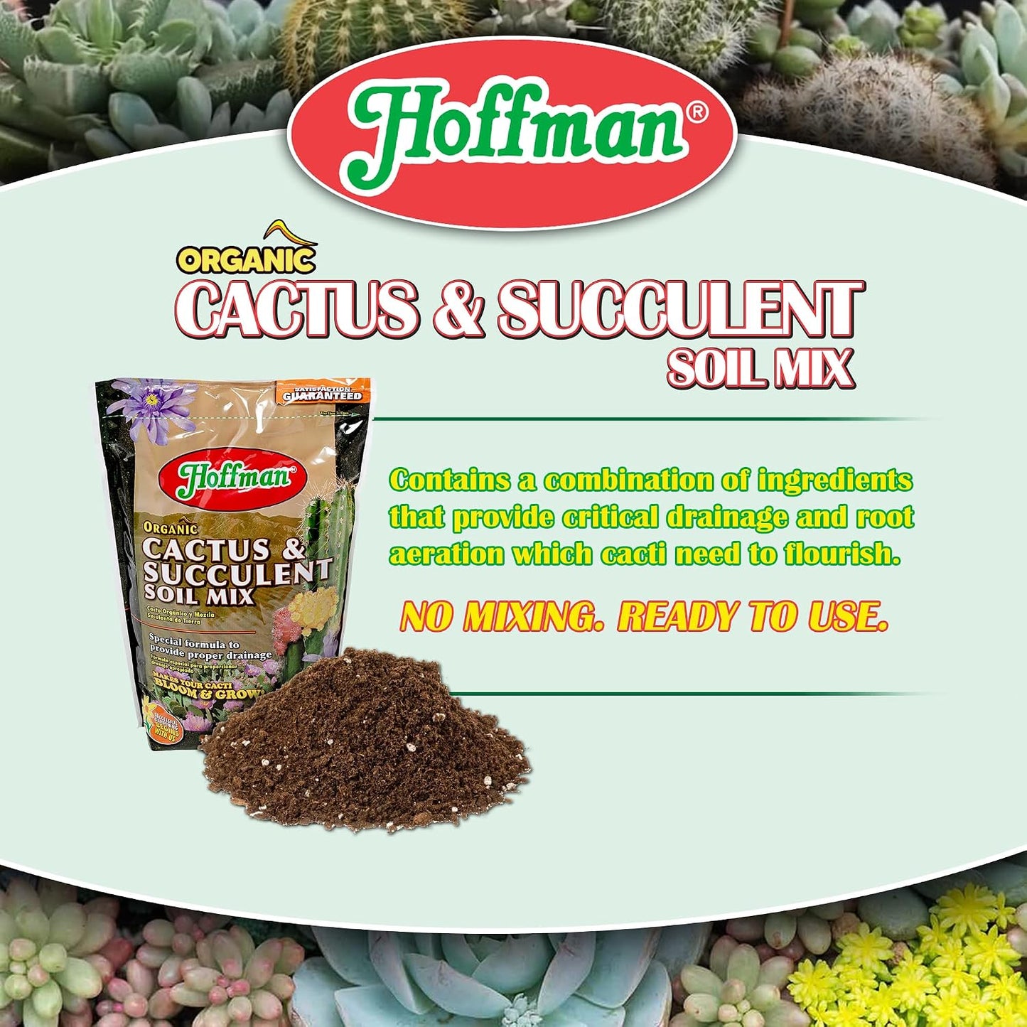 Mezcla suelo orgánica para cactus 4qt drenaje adecuado
