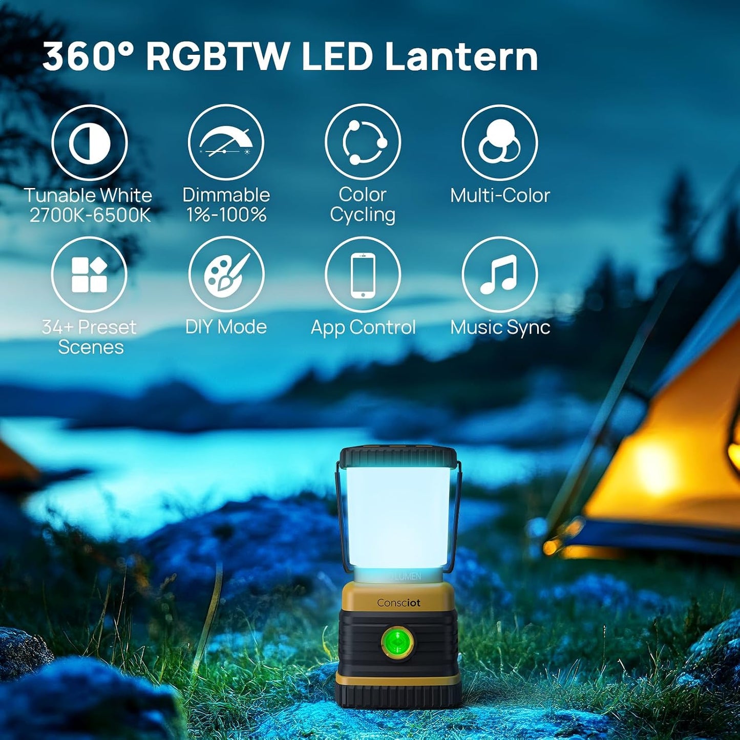Linterna LED RGBTW app 1000lm blanco ajustable