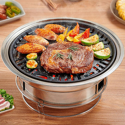 Parrilla de carbón acero inox 13.7pulg portátil