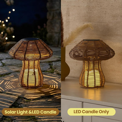Lámpara rattan LED recargable para patio dormitorio