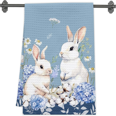Toallas de cocina decorativas con motivos de Pascua y conejitos