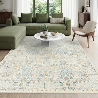 Alfombra vintage pelo corto antideslizante sala comedor