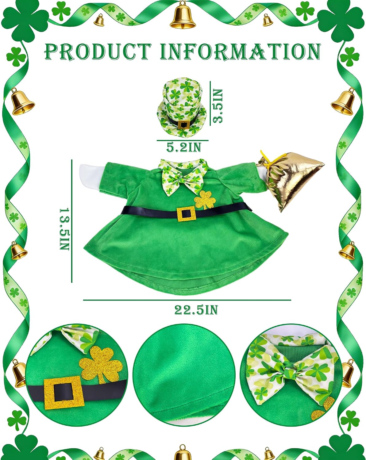 Traje ganso San Patricio para estatua 23pulg