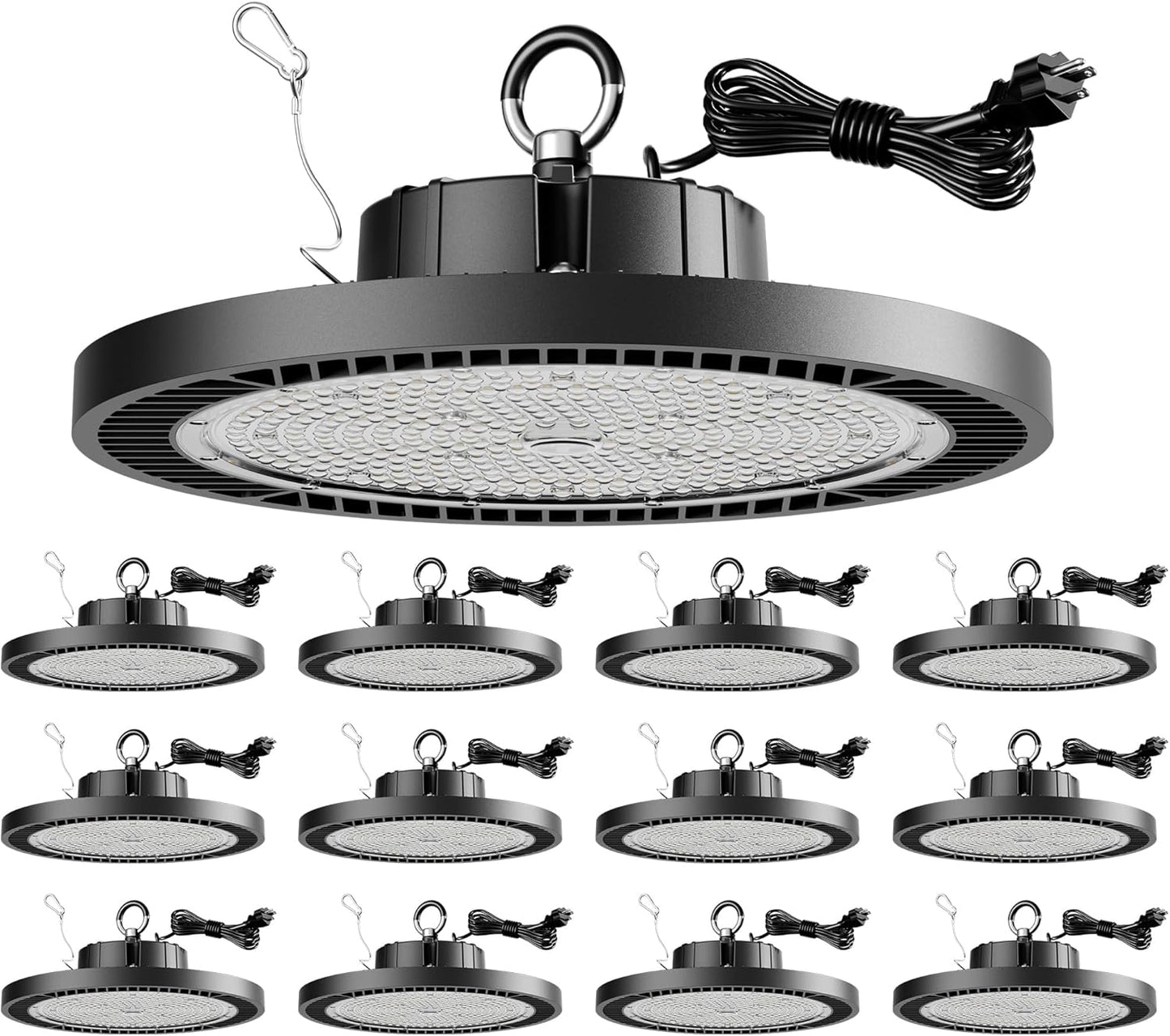 Luz LED UFO 200W 5000K 12 Pzas para garaje taller