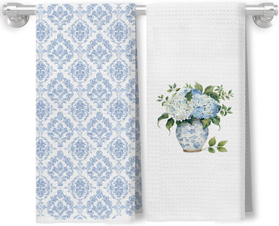 Set 2 toallas vintage hortensias 16x24pulg