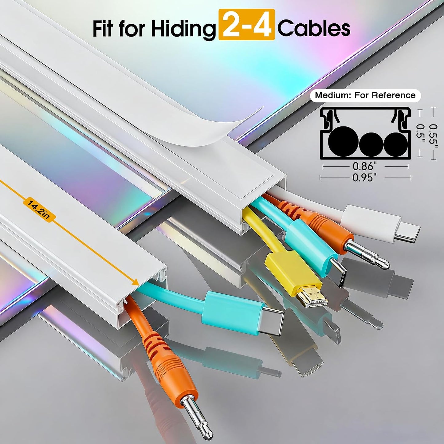 Cubierta cable TV 425pulg 2-3cables instalación fácil