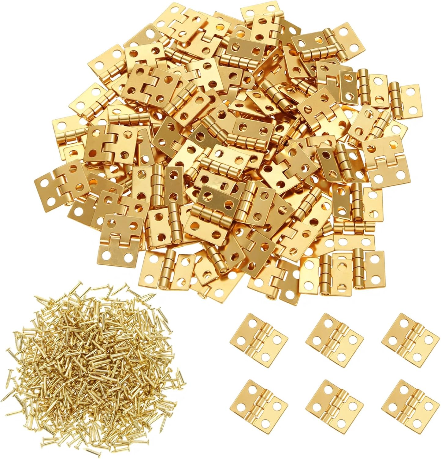 500 Bisagras Pequeñas Doradas para Caja Joyas