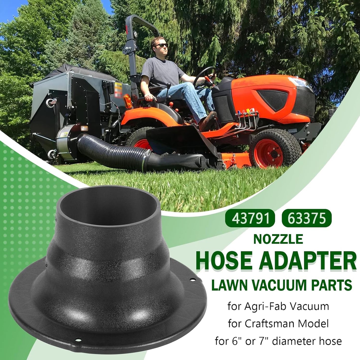 Adaptador manguera tractor césped repuesto Agri-Fab