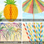 100 Paraguas Cóctel 5 Diseños Tropicales Decoración Fiesta