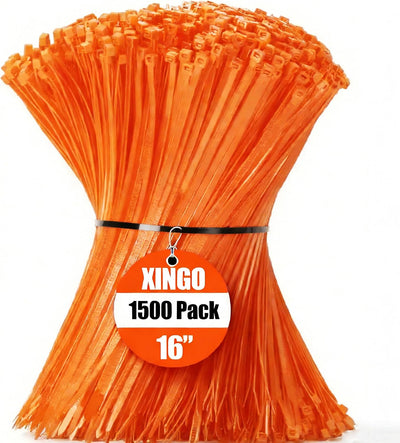 Bridas plástico naranjas 16pulg 1500uds resistentes UV