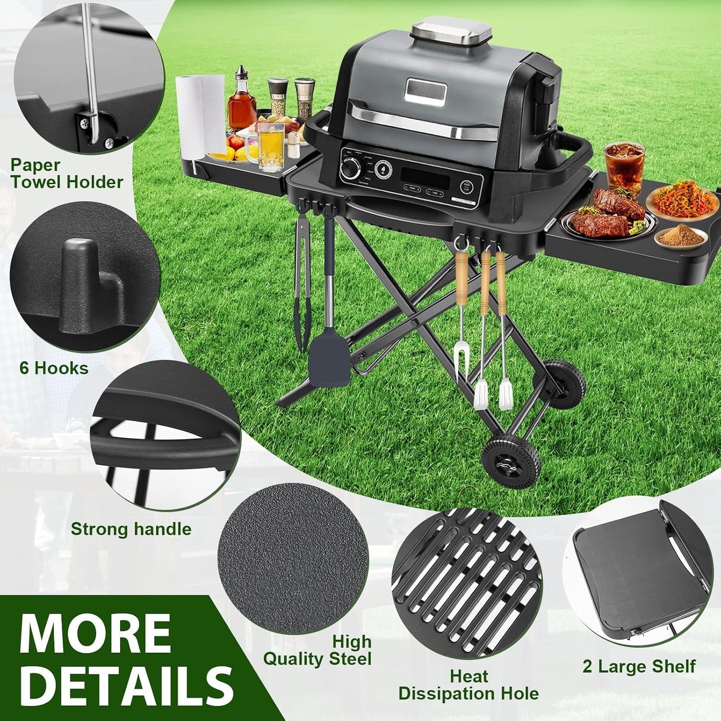 Mesa plegable parrilla portátil 51pulg camping