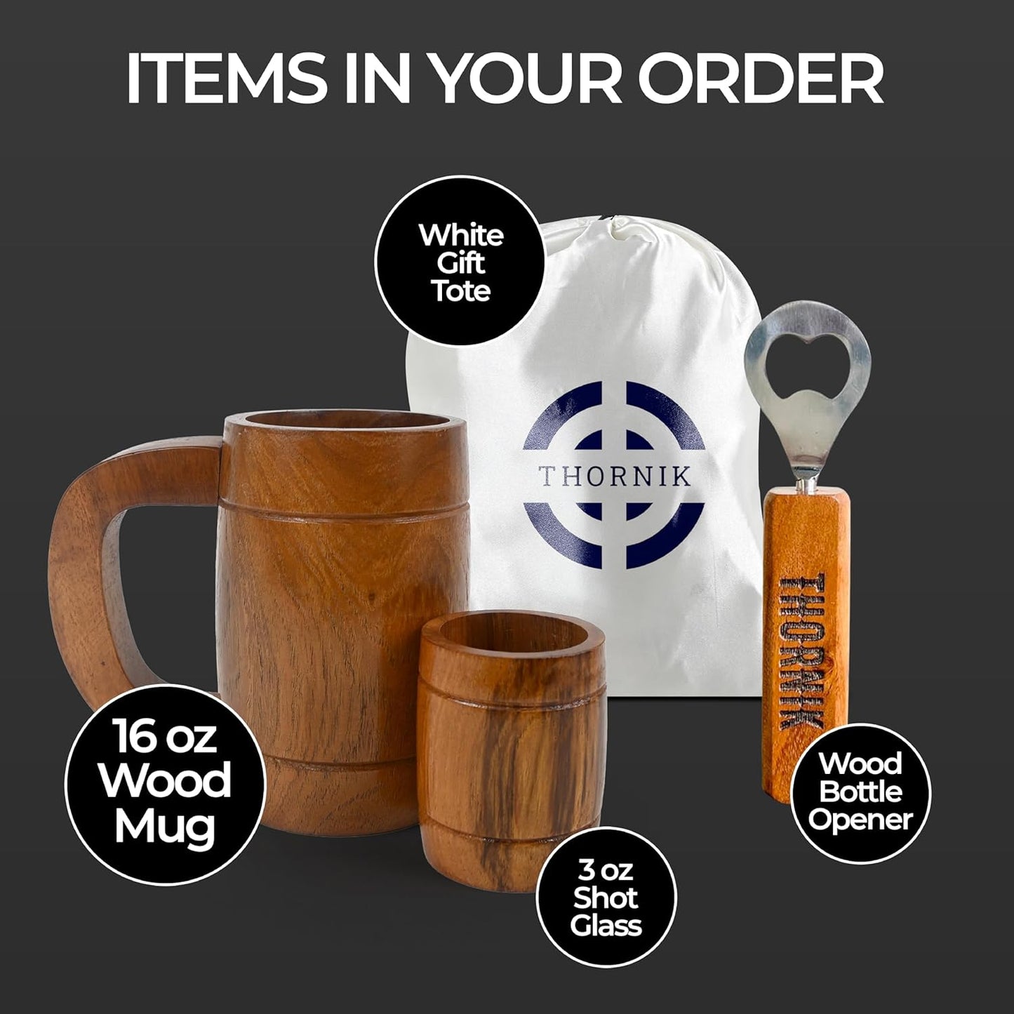 Set 2 Tazas Acacia Viking 16-20oz con Vasos Chupito