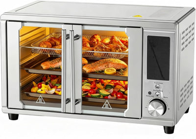 Horno Tostador Freidora Aire Inteligente 12en1 Acero Inox