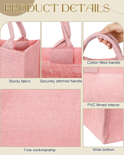 24 Pzas Bolsa Yute Reutilizable Impermeable Blanco para Boda Playa