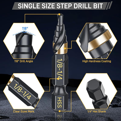 Broca paso 1/4pulg acero alta vel. para metal madera