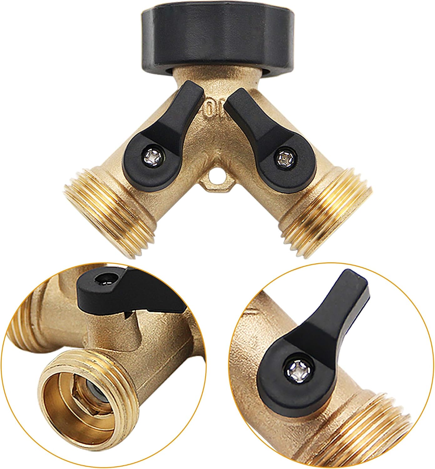 Conector en Y de latón 3/4pulg paquete 2