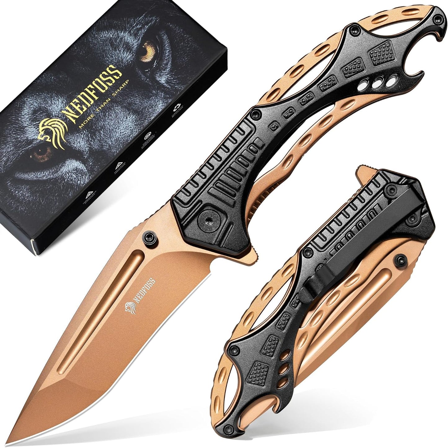 Cuchillo plegable supervivencia hoja D2 mango aluminio