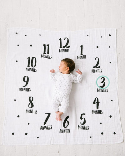 Manta hitos bebé lunares regalo mamá nueva